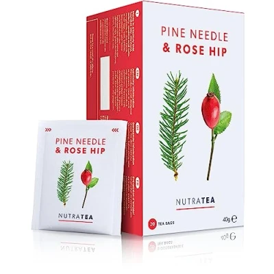 Abbildung von Nutra Tea Hagebutten &amp; Kiefernnadeln Tee Hagebuttentee zur Unterstützung des Immunsystem Zellschutz 120 Verpackte, Wiederverwendbare Teebeutel Kräutertee (6 Packung)