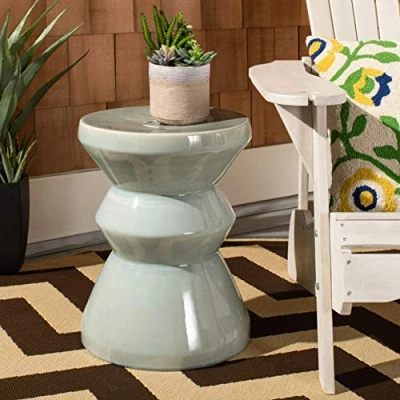 Abbildung von Safavieh Modern Keramik Gartenhocker, Marineblau, 35 X 45
