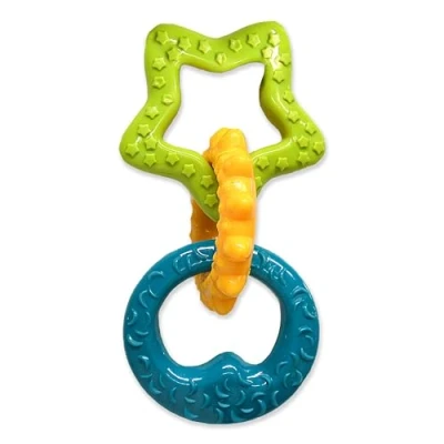 Abbildung von Nylabone Puppy Chew Teething Rings Hundespielzeug Speck Grn Gelb...