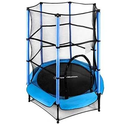Abbildung von HyperMotion Gartentrampolin Heimtrampolin 140 cm mit Schutznetz, für Kinder von 3 6 Jahren