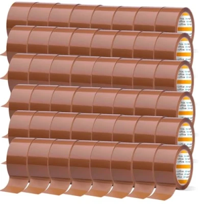 Abbildung von m office Klebeband, braunes Rolle für Kartonverpackungen, Versand, Umzug und Handwerk, Sichere robuste Versiegelung, Klebeband (48 Stück, 48 mm x 66 m)