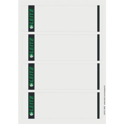 Abbildung von Leitz PC beschriftbare Rückenschilder selbstklebend für Standard und Hartpappe Ordner, 400 Stück, Kurzes breites Format, 62 x 192 mm, Papier, grau, 16850085