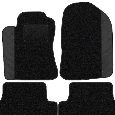 Abbildung von moto MOLTICO Fußmatten Auto Velours Autoteppiche Schwarz Automatten Set 4 teilig Auffälliges Design passend für Toyota RAV4 I 1994 2000 (Schwarzes Muster)
