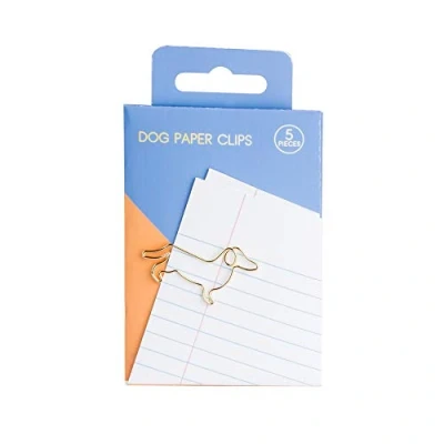 Abbildung von Good Design Works Hunde Büroklammern, Metall, Gold, Einheitsgröße, 5