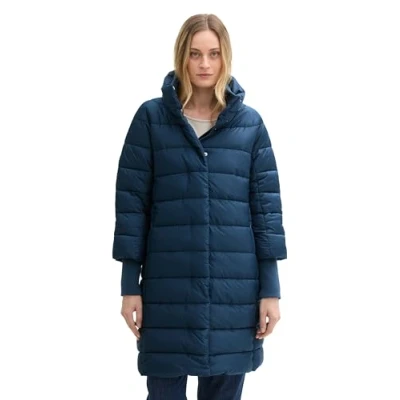 Abbildung von TOM TAILOR Damen 1042913 Lange Steppjacke mit Stehkragen, 26779 Nighttime Blue, S