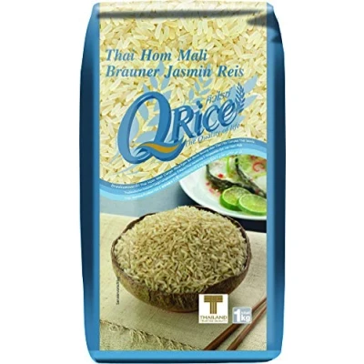 Abbildung von Q Rice Brauner Jasminreis, Langkorn, 12er Pack (12 x 1 kg)