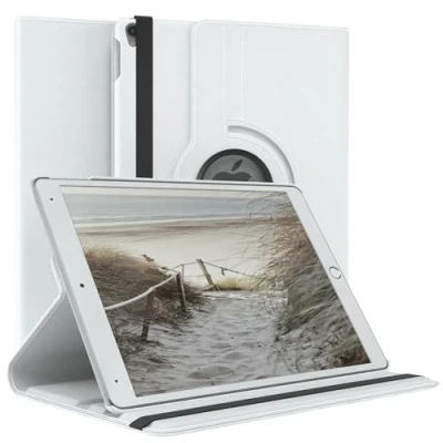 Abbildung von EAZY Case Tablet Hülle für iPad Air 3. Generation 2019 Schutzhülle 10.5 Zoll Smart Cover Rotationcase zum Aufstellen Klapphülle 360 drehbar mit Standfunktion Tasche Kunstleder Weiß
