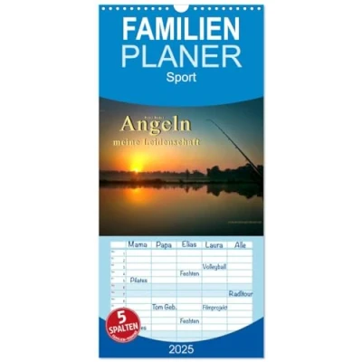 Abbildung von Familienplaner 2025 Angeln meine Leidenschaft mit 5 Spalten (Wandkalender, 21 cm x 45 cm), CALVENDO