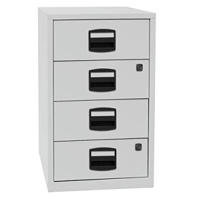 Abbildung von Bisley Home Beistellschrank PFA, 4 Universalschubladen, Metall, 645 Lichtgrau, 40 x 41.3 67.2 cm