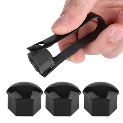 Abbildung von radschraubenkappen 19mm,radmuttern kappen 19mm,Auto Rad Radmutter Kappe Auto Reifen Mutter Schraube Abdeckkappen 20pcs 19mm Hub Abdeckung Bolzen Felgen Außenschutz(Schwarz)