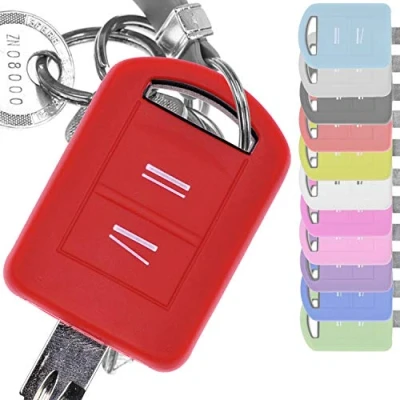 Abbildung von mt key Schlüsseltasche Autoschlüssel Softcase Silikon Schutzhülle Rot, für Opel Combo C Corsa Meriva A Tigra TwinTop
