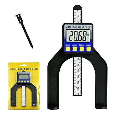Abbildung von RUIZHI Digital Tiefenmesser Höhenmesser 0 85 mm Profiltiefenmesser LCD Display Digitale Messschieber für Holzbearbeitung ，Maschinenbau mit Magneten