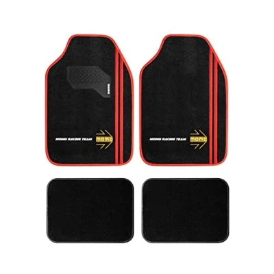 Abbildung von Momo SPORT CM4A8BR Fußmattensatz PVC schwarz/rot Universelle passform 65 x 43 cm (front), 29 40 (rear)