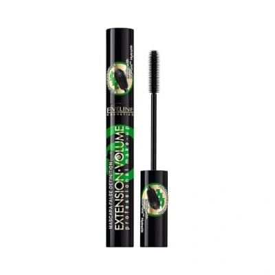 Abbildung von Eveline Cosmetics Extension Volume Mascara Wimperntusche, Verlängerung und Locken, 10 ml, Schwarz