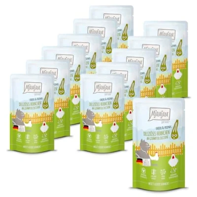 Abbildung von MjAMjAM Quetschie Chicks &amp; Friends deliziöses Hühnchen an gedämpfter Zucchini 12 x 125g
