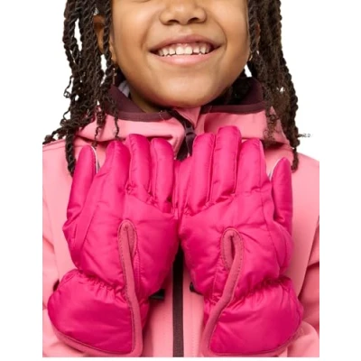 Abbildung von Jack Wolfskin EASY Entry Glove Unisex Fingerhandschuh für Kinder, Größe: 140, Dark fuchsia
