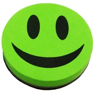 Abbildung von Conipa Whiteboard und Tafelschwamm, Smiley Motiv, magnetisch (1, Grün)