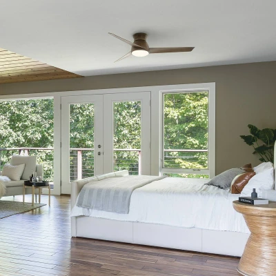Abbildung von Kichler Deckenventilator ERIS für den Innen und Aussenbereich Ø152cm IP44 Wallnuss