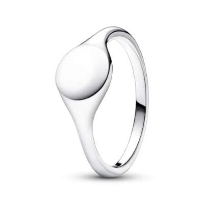 Abbildung von PANDORA Gravierbarer Siegelring aus Sterling Silber, Moments Kollektion, Größe 58, 193093C00 58