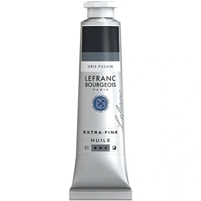 Abbildung von Lefranc Bourgeois 405139 extra feine Ölfarbe in Künstlerqualität aus hochwertigen Pigmenten, lebendige Farben, hohe Lichtechtheit, 40ml Tube Kohlengrau