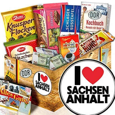Abbildung von I Love Sachsen Anhalt Schokoladen Ossi Paket Geschenkbox
