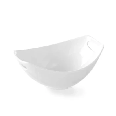 Abbildung von HENDI Salat / Beilagen Schüssel, Hohe Schlag und Verschleißfestigkeit, Servierschüsseln, Dessertschale, Snackschale, 235x160x98mm, Weiß Porzellan, 785676, Creme