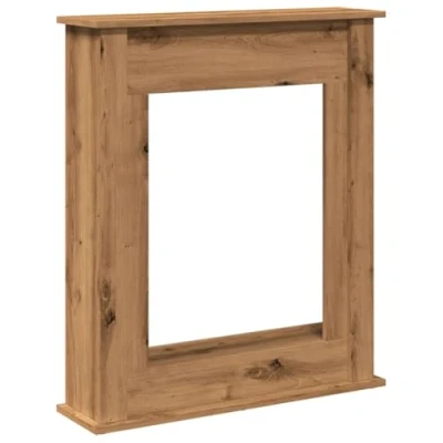 Abbildung von vidaXL Kaminumrandung, Dekorative Kaminkonsole, Kaminsims Dekokamin für Wohnzimmer, Kaminattrappe Kaminverkleidung, Artisan Eiche Holzwerkstoff