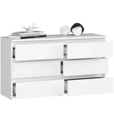 Abbildung von BDW Kommode mit 6 Schubladen 100 cm breit, 57 hoch Schrank, Sideboard, Mehrzweck , Schuhschrank, Schubladenkommode, Aktenschrank Wohn Schlafzimmer, Flur Weiss