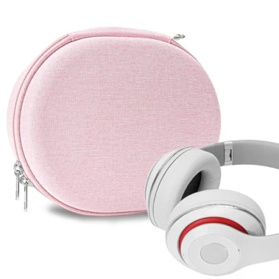 Abbildung von GEEKRIA Nova Kopfhörer Hülle, Ersatz Hartschalen Reisetasche mit Kabelaufbewahrung (Rosa)