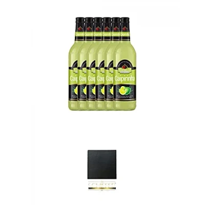 Abbildung von Nordbrand Caipirinha 15% 6 x 0,7 Liter + Schiefer Glasuntersetzer eckig ca. 9,5 cm Durchmesser