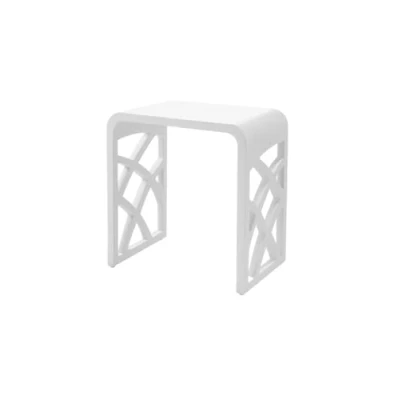Abbildung von Four &amp; More Badhocker Duschhocker Sitzhocker Duschstuhl Duschsitz Luxusbadhocker Design Kunststein Spa aus hochwertigem Solid Stone/Mineralguss/Kunststein Modell &#039;Padua&#039;, Oberfläche:Glänzend