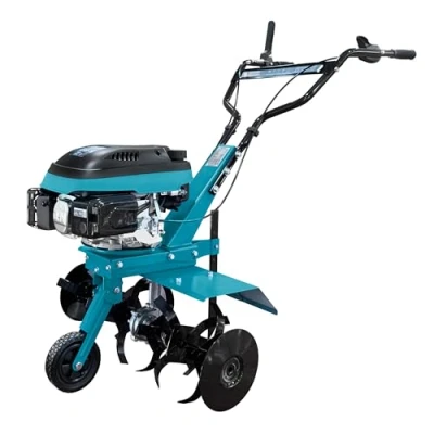 Abbildung von Könner &amp; Söhnen Benzinmotorhacke KS 4HP 70, 70,00 cm Arbeitsbreite, Benzin Bodenhacke mit Riemenantrieb, 1 St., gartenfräse geschmiedete Säbelfräsen, ≤27 Arbeitstiefe,Motorleistung 4 PS