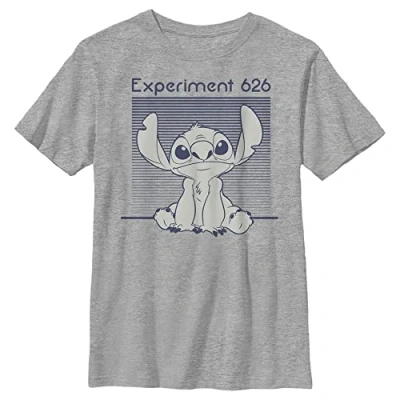 Abbildung von Disney Lilo &amp; Stitch Experiment 262 Monochromatic Navy Boy&#039;s Crew Tee, Athletic Heather, Large