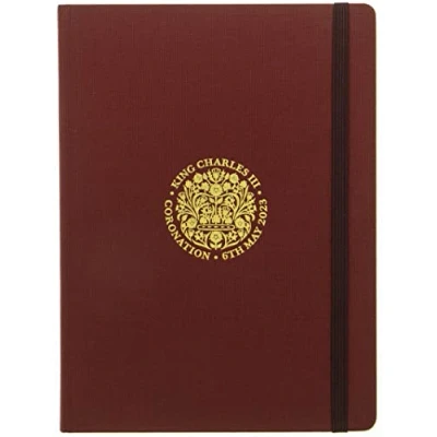 Abbildung von Letts of London King Charles Coronation Notizbuch, Burgunderrot