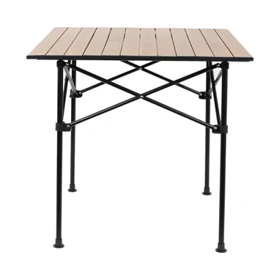 Abbildung von Ondis24 Campingtisch Klapptisch Gartentisch aus Aluminium faltbar, Falttisch, Picknicktisch belastbar bis 50kg (braun, 71 x 69.5 67.5 cm)