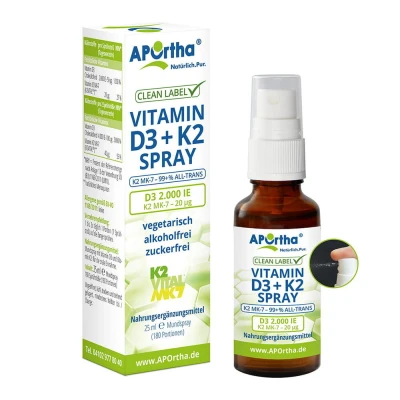 Abbildung von APOrtha® Vitamin D3 2.000 IE + K2 MK 7 20 µg — Mundspray