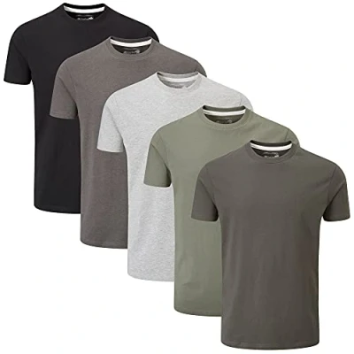 Abbildung von Charles Wilson 5er Packung Einfarbige T Shirts mit Rundhalsausschnitt (XX Large, Grey Essentials)