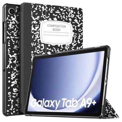 Abbildung von TiMOVO Hülle für Samsung Galaxy Tab A9+/A9 Plus 11 Zoll 2023 SM X210/X216/X218, Schlank Leicht Schutzhülle mit Ständer &amp; Harter Rückseite All New A9+ Tablet, Schwarzes Notizbuch