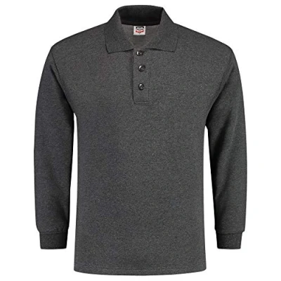 Abbildung von Tricorp 301004 Casual Polokragen Sweatshirt, 60% Gekämmte Baumwolle/40% Polyester, 280g/m², Anthrazit Melange, Größe 5XL