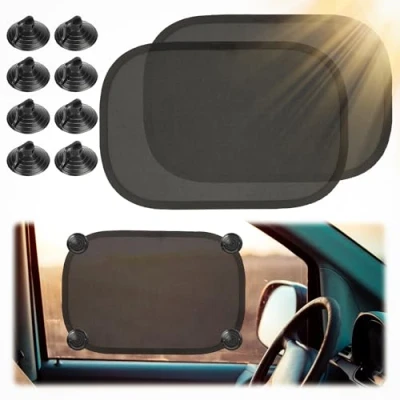 Abbildung von sonnenschutz auto baby,Sonnenschutz auto,Sonnenschutz kinder,Sonnenblende mit 8 Saugnäpfen,Sonnenschutz hinten 44*36cm,Auto fenster UV Schutz,für Mädchen Jungen (2 pcs)