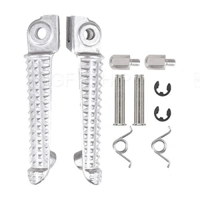 Abbildung von KYN for Yamaha YZF R6 1999 2017, R6S 2003 2008, R1 1998 2014 YZFR1 YZFR6 YZFR6S Motorrad Vorne Fußrasten Fußstützenpedal (Silber)