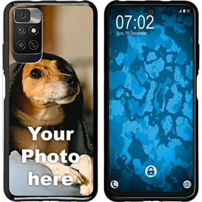 Abbildung von PhoneNatic personalisierte Handyhülle für Xiaomi Redmi Note 11 4G Custom Case Shwarz zum selbst gestalten mit eigenem Foto Bild Text individuell