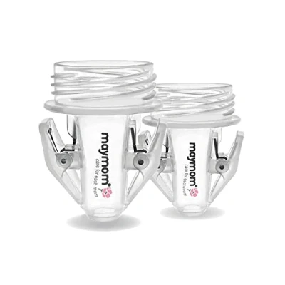 Abbildung von Maymom Milchbeutel Adapter, Weithals Flanschpumpe; Kompatibel mit Spectra Avent Pumpen;den meisten Milchbeuteln Lansinoh Beutel;Zur Desinfektion keine Mikrowellen oder Dampfbeutel verwenden;2 Stck.