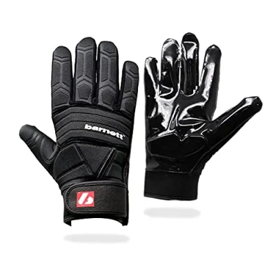 Abbildung von BARNETT FLG 03 American Football Handschuhe Linemen Profi, OL,DL, schwarz (L)