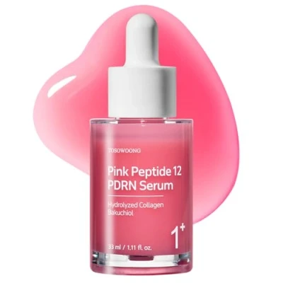 Abbildung von TOSOWOONG Pink Peptide 12 PDRN Serum mit Lachs DNA (PDRN 10.320 ppm), Peptiden &amp; Niacinamid, unterstützt ein gepflegtes, ebenmäßiges Hautbild, spendet Feuchtigkeit, Koreanische Kosmetik, 33ml