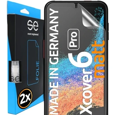 Abbildung von S.E für Samsung Galaxy XCover 6 Pro Folie, matt entspiegelt, 2x Full Screen, Positionierhilfe, Schutzfolie, matte Displayfolie, Schutzfolie aus Deutschland