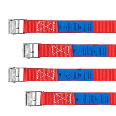 Abbildung von Spanngurt 40 cm, Gurt, Transportsicherung, Sicherungsgurt, Transport, Spanngurte, Ladungsicherung, 4 Stück im Set, rot, RACEFOXX