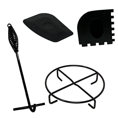 Abbildung von ToCi Grilltopf Dutch Oven Zubehör Set: Deckelheber &amp; Ständer, Reinigungsschaber