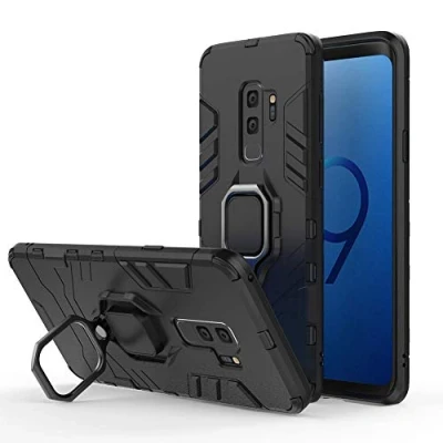 Abbildung von Kompatibel mit Galaxy S9+ Hülle, Ring Ständer Magnetischer Handyhalter Auto Caseme Schutzhülle Case für Samsung S9 Plus (Schwarz)