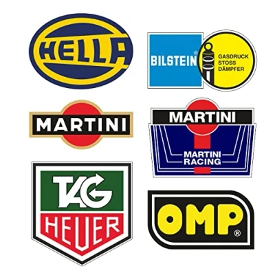 Abbildung von cut it folientechnik &amp; design MG653 / 6X Oldtimer Rally Aufkleber 9cm Kult Youngtimer Sticker Auto Dekor Rallye Vintage Retro Racing Rennsport V8
